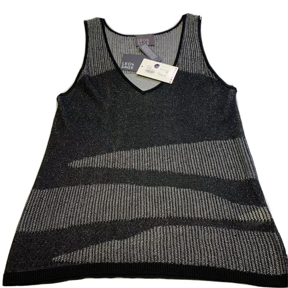 Leo & Sage Tops - Leo & Sage Black Diagonal Tank Top NWT $260 S/M